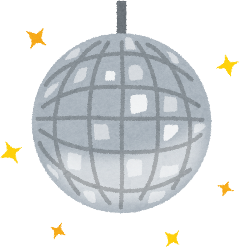 Hand-Drawn Illustration of a Sparkling Mirror Ball